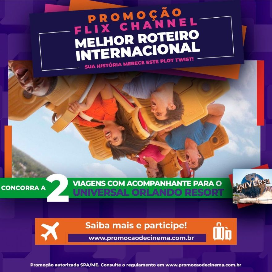 FLIX Channel lança ‘Promoção Melhor Roteiro Internacional’ e sorteia viagens para Orlando