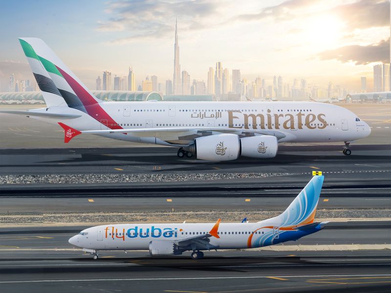 Emirates e flydubai atingem marca de 5 milhões de passageiros transportados em sua rede conjunta no último ano