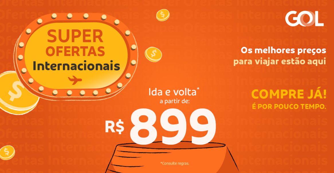 Feirão GOL de Super Ofertas Internacionais tem ida e volta a partir de R$ 899