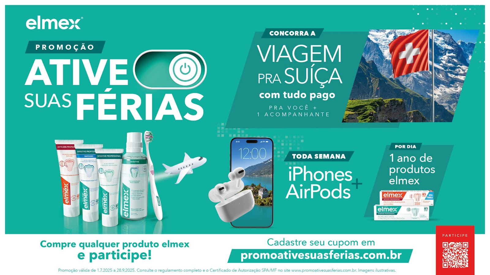 elmex promove viagem para a Suiça em nova edição da promoção Ative Suas Férias 