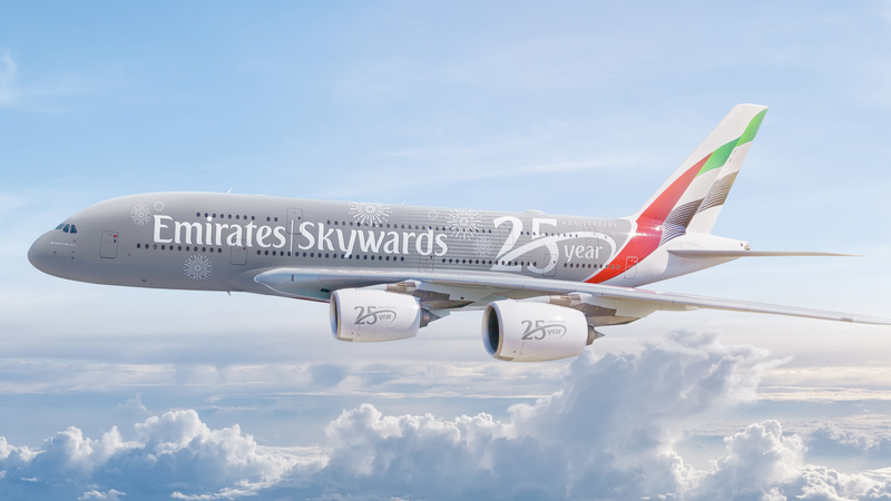 Emirates Skywards celebra 25 anos com sorteio de 25 milhões de milhas