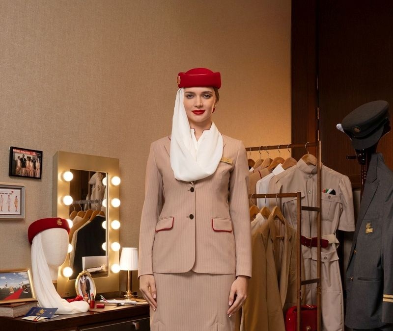 A evolução do design do uniforme da tripulação de cabine da Emirates