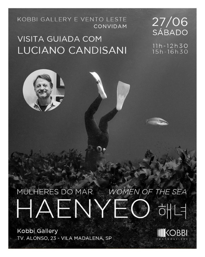 Visita guiada com Luciano Candisani marca programação da exposição “Haenyeo – Mulheres do Mar” na Kobbi Gallery