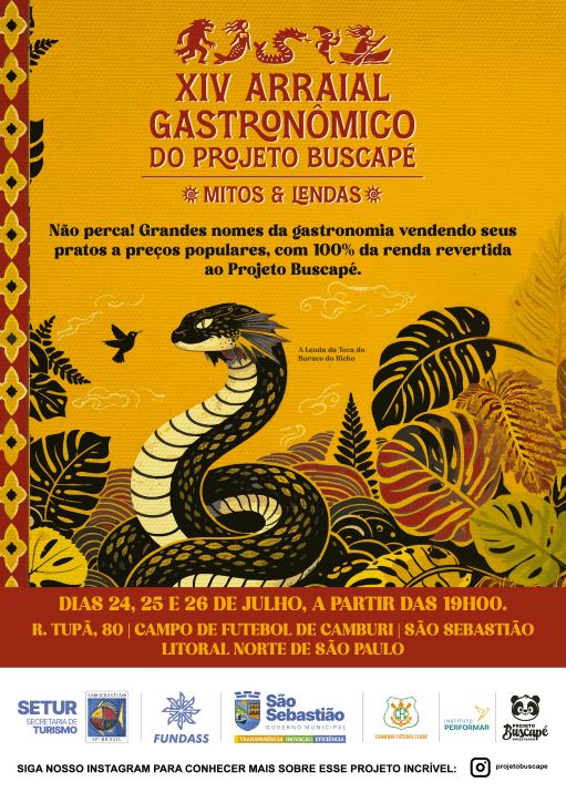 Arraial Gastronômico do Projeto Buscapé apresenta sua 14ª edição com o tema “Mitos & Lendas”