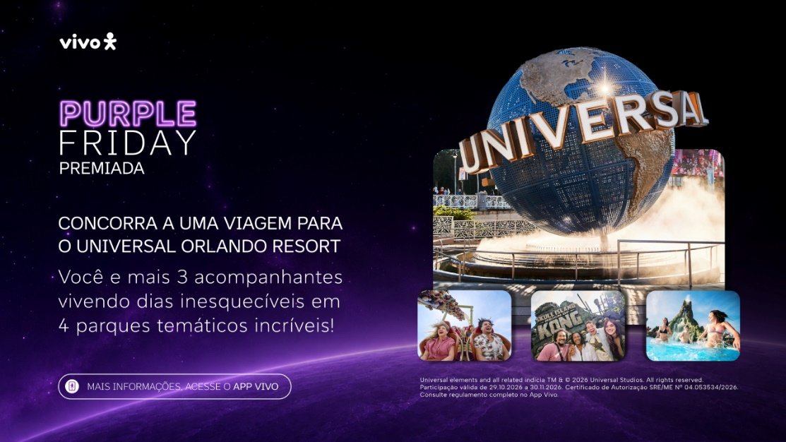 Vivo leva cliente e três acompanhantes para conhecer o Universal Orlando Resort