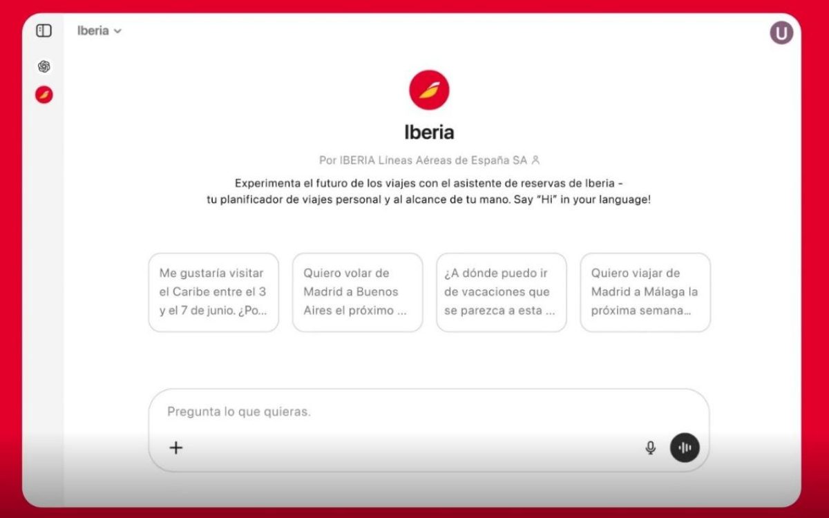 Nasce o ‘Iberia GPT’, novo canal de recomendação de viagens no ChatGPT