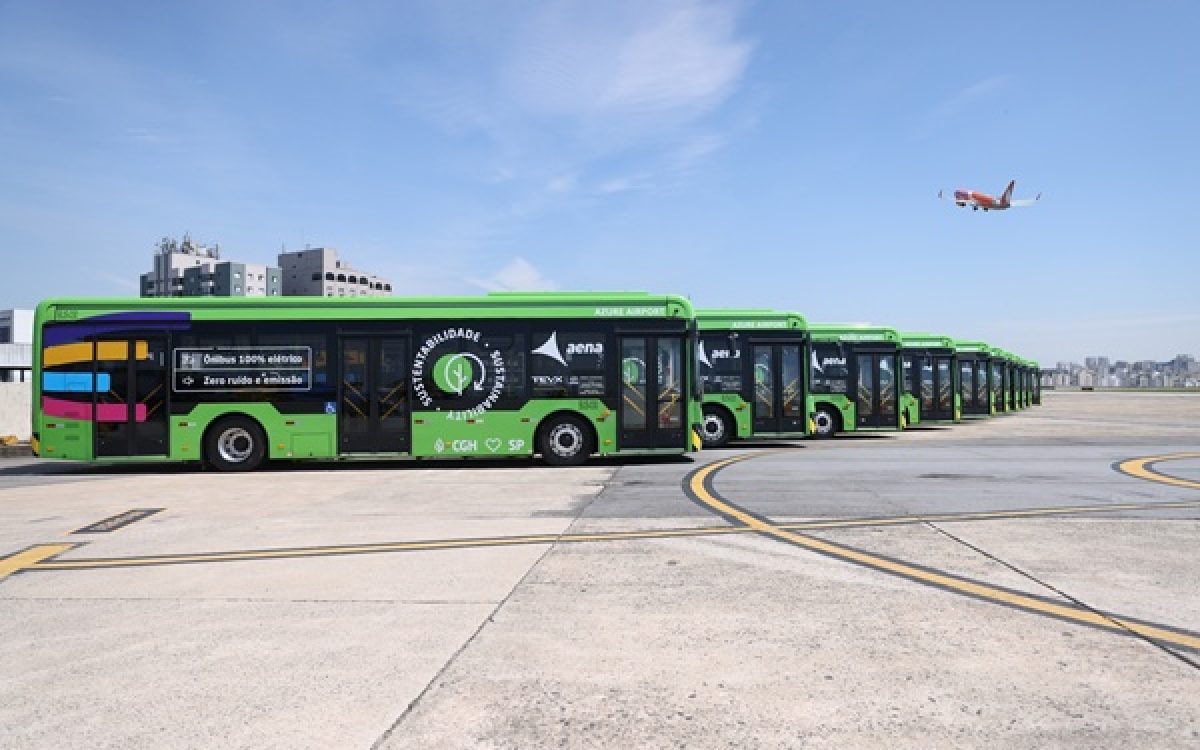 Congonhas se torna o primeiro aeroporto a contar com uma frota de ônibus elétricos no Brasil, refletindo o compromisso da Aena com a qualidade ambiental da cidade de São Paulo
